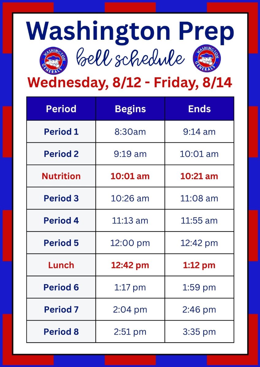 opening 26-27 bell schedule